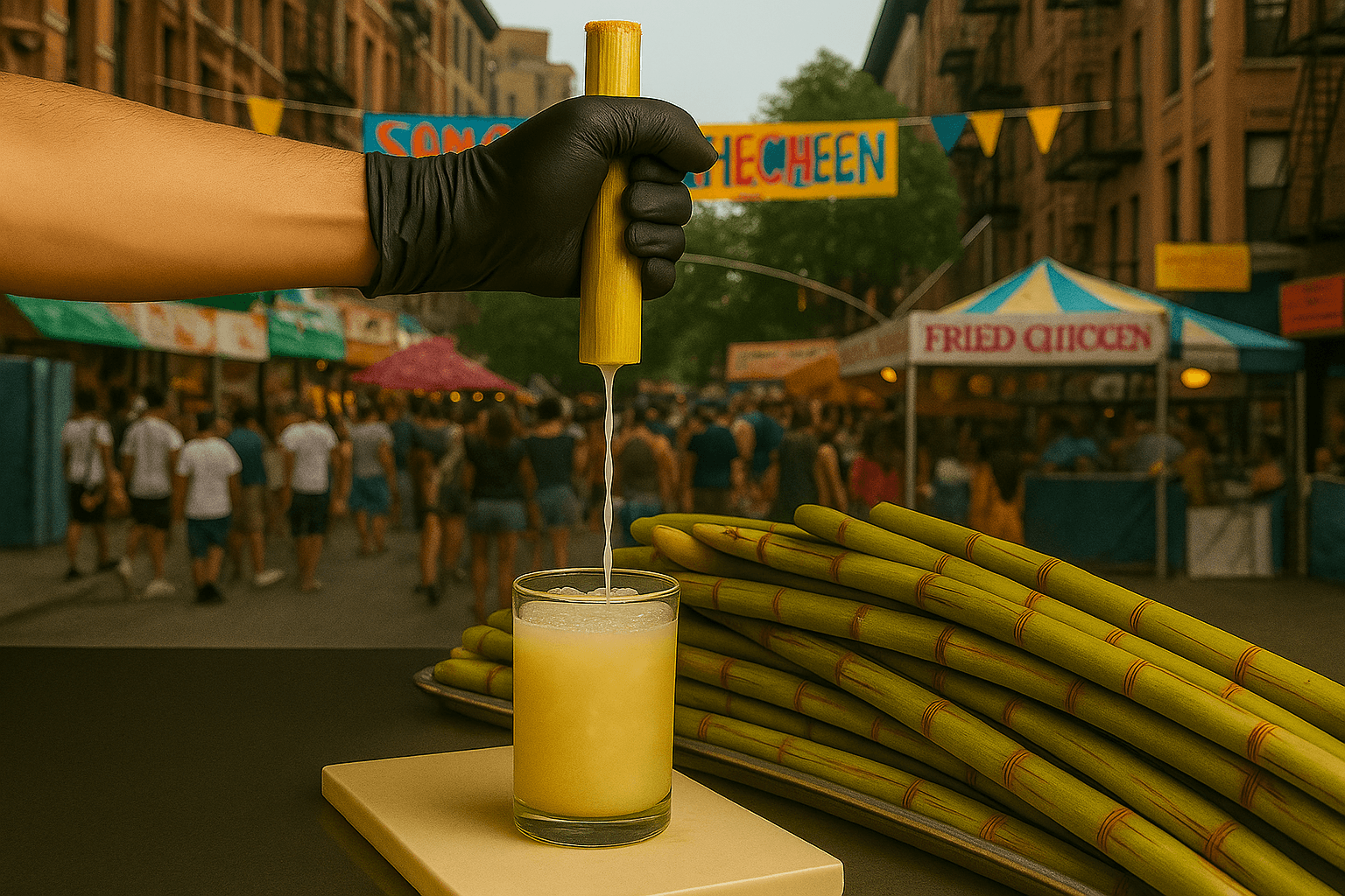 Fresh sugar cane juice